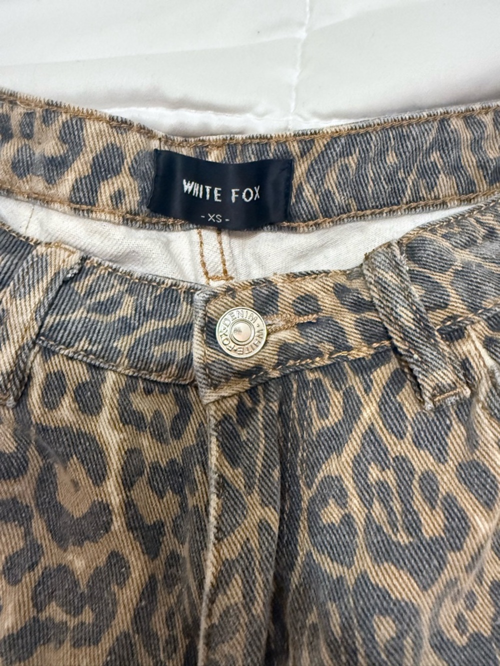 White Fox Boutique Leopard-Print Wide Leg Pants - Tan & Black - Picture 3 of 5